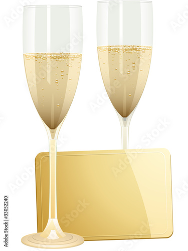 champagne and gift tag