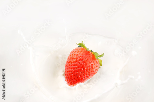 Strawberry in milk