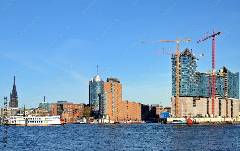 Naklejka premium Am Hamburger Hafen