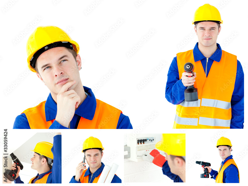 Collage of a young contractor Collage of a young contractor