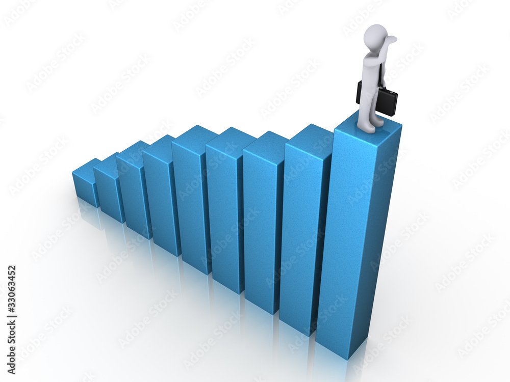 Man on chart gazing Man on chart gazing