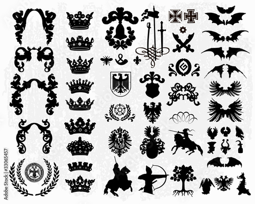Heraldic elements - silhouettes