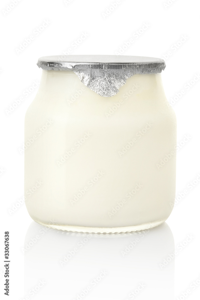 White yogurt isolated