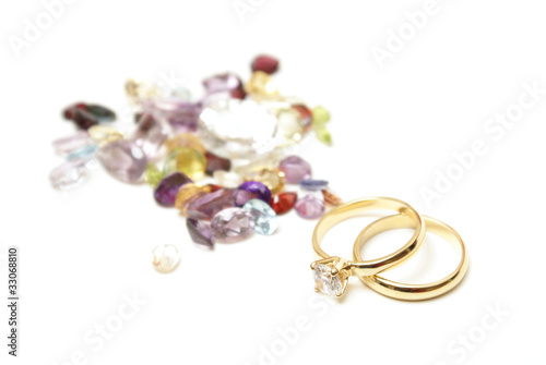 Gold Rings with Gemstones