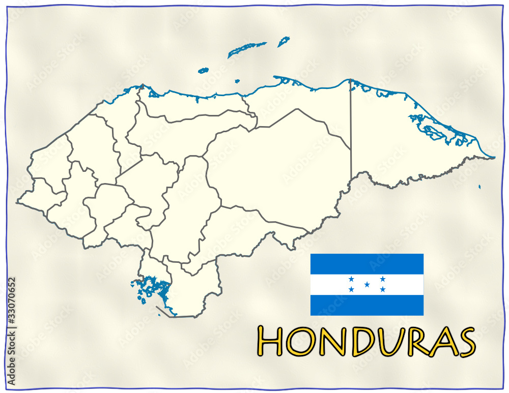 Honduras political division national emblem flag map
