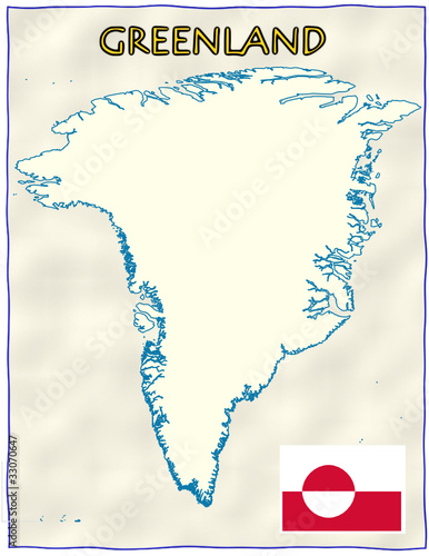 Greenland political division national emblem flag map