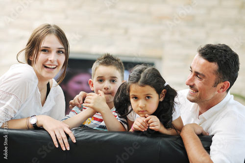 young family at home