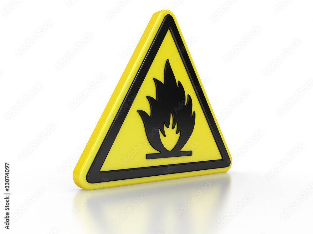 triangle flammable warning 3d sign triangle flammable warning 3d sign
