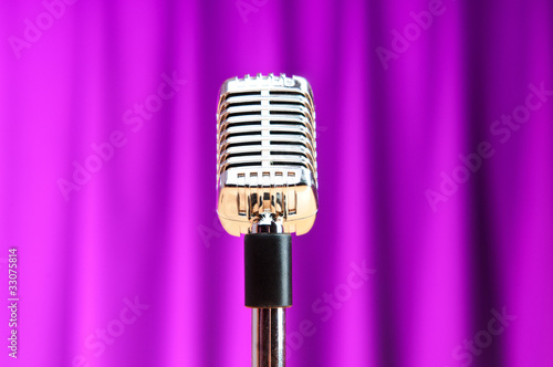 Audio microphone against the background