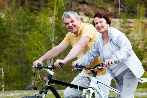 People on bicycles