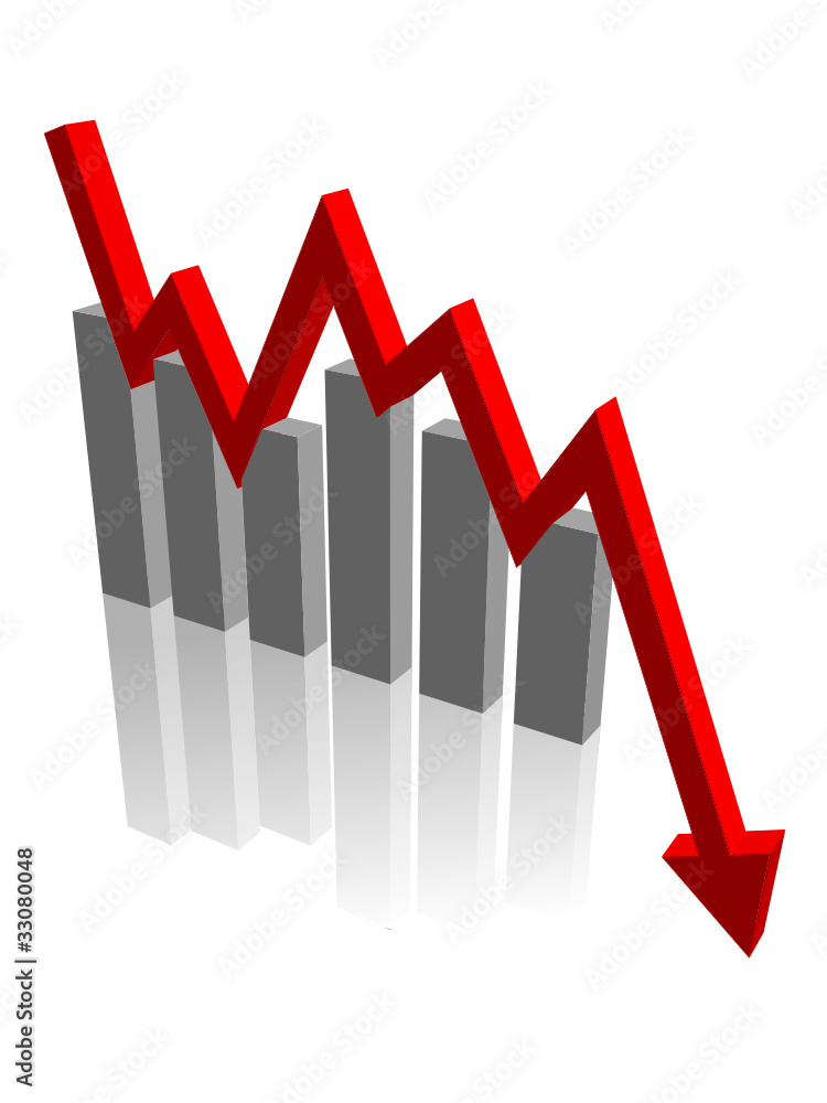 3D Bar Chart (descending) (statistics diagram recession) 3D Bar Chart (descending) (statistics diagram recession)