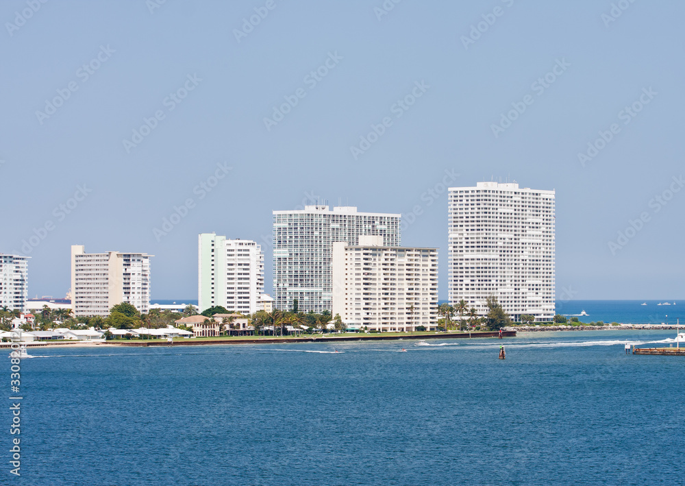 White Luxury Condos Between Shipping Channel and the Sea White Luxury Condos Between Shipping Channel and the Sea
