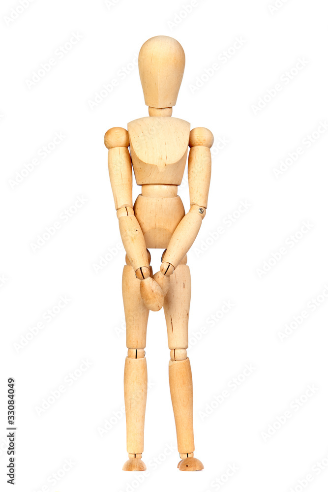 Jointed wooden mannequin waiting Jointed wooden mannequin waiting