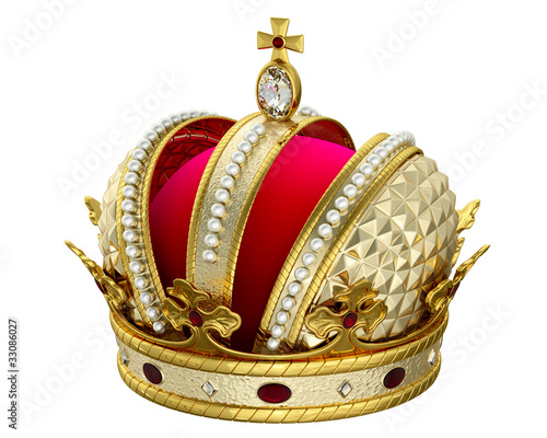 Gold crown isolated on white