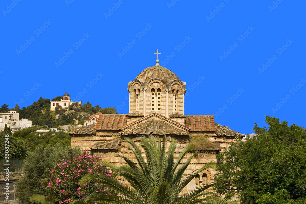 grèce; athènes; agora grecque : église agii apostolii