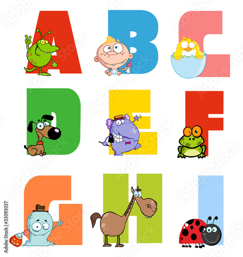 Joyful Cartoon Alphabet Collection 1