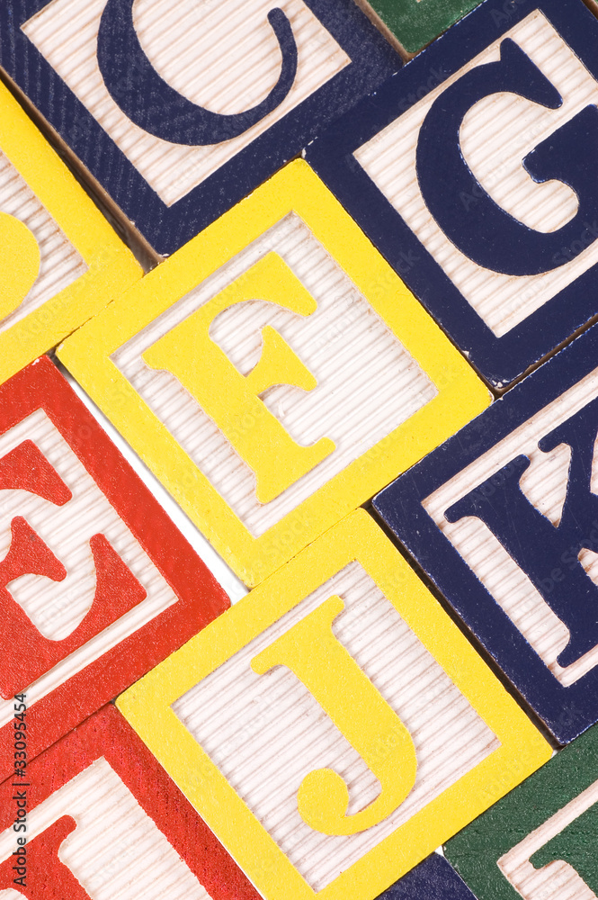Cubes with letters close up Cubes with letters close up