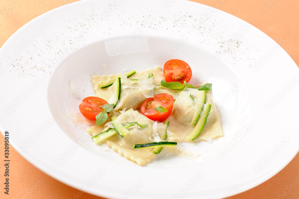 Ravioli in a white plate Ravioli in a white plate