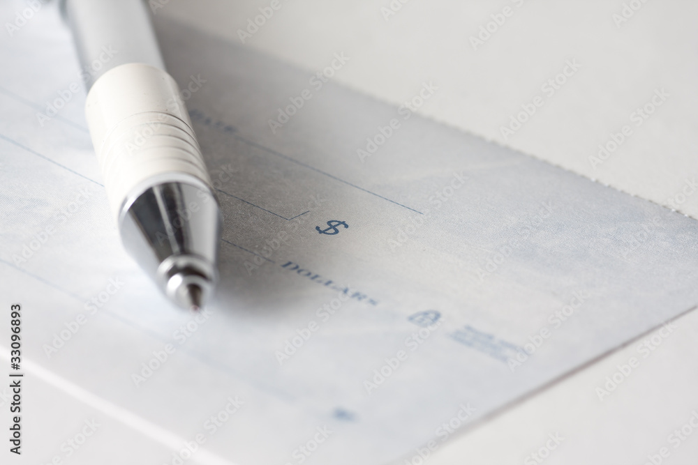 Fototapeta premium Closeup of a cheque