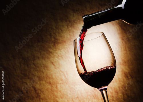 Red Wine glass and Bottle #33098888