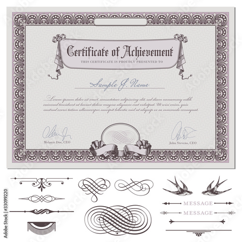 romantic certificate template (download without sample text)