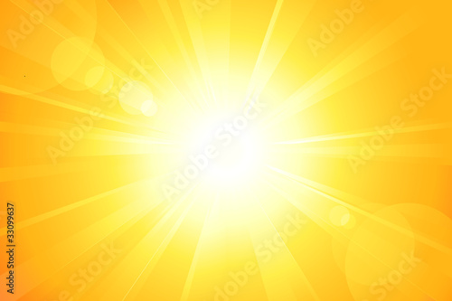 Bright vector sun with lens flare photo