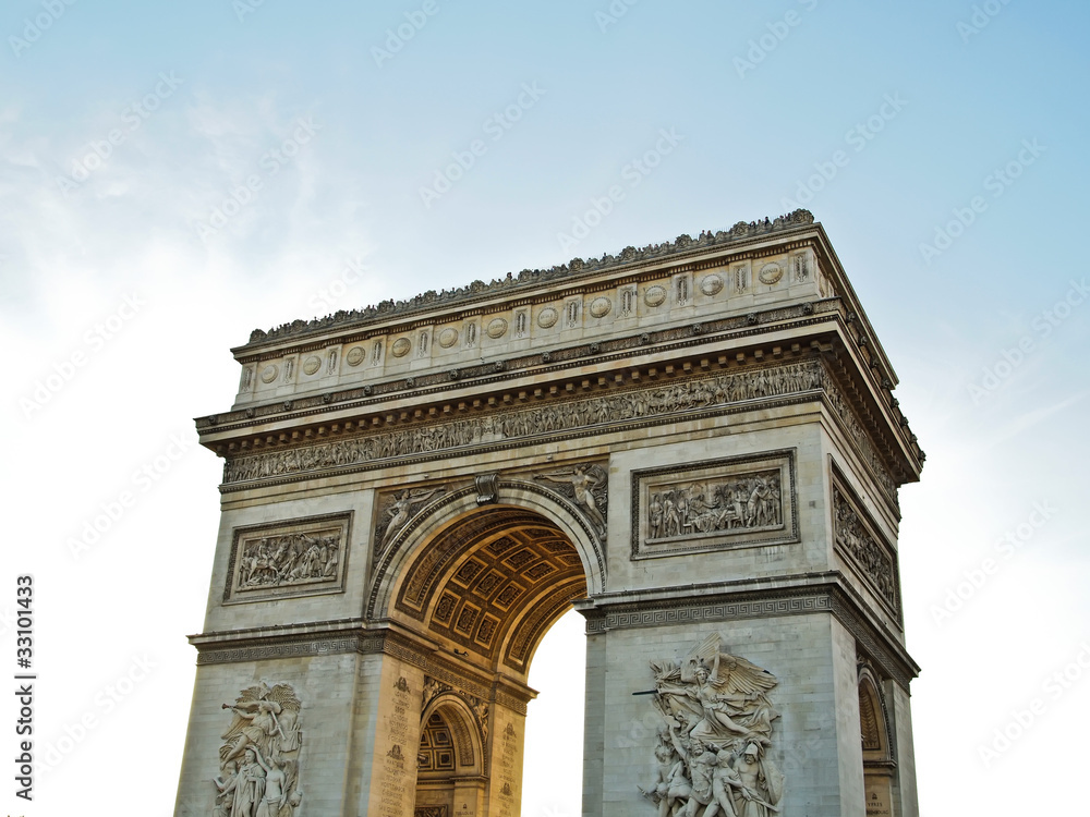 Triumphal arch , Napoleon Bonaparte at Paris , France