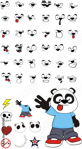 panda bear kid cartoon set9