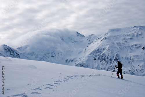 Lonely girl in winter season