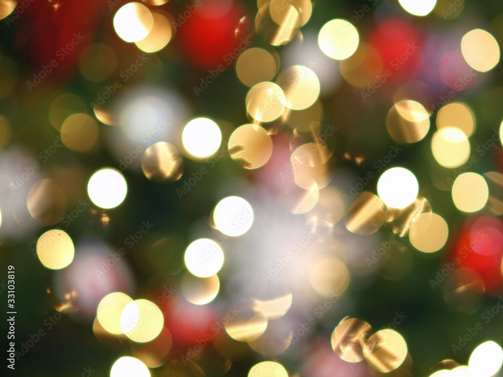 Obraz premium White Christmas Tree Lights Abstract for Backgrounds