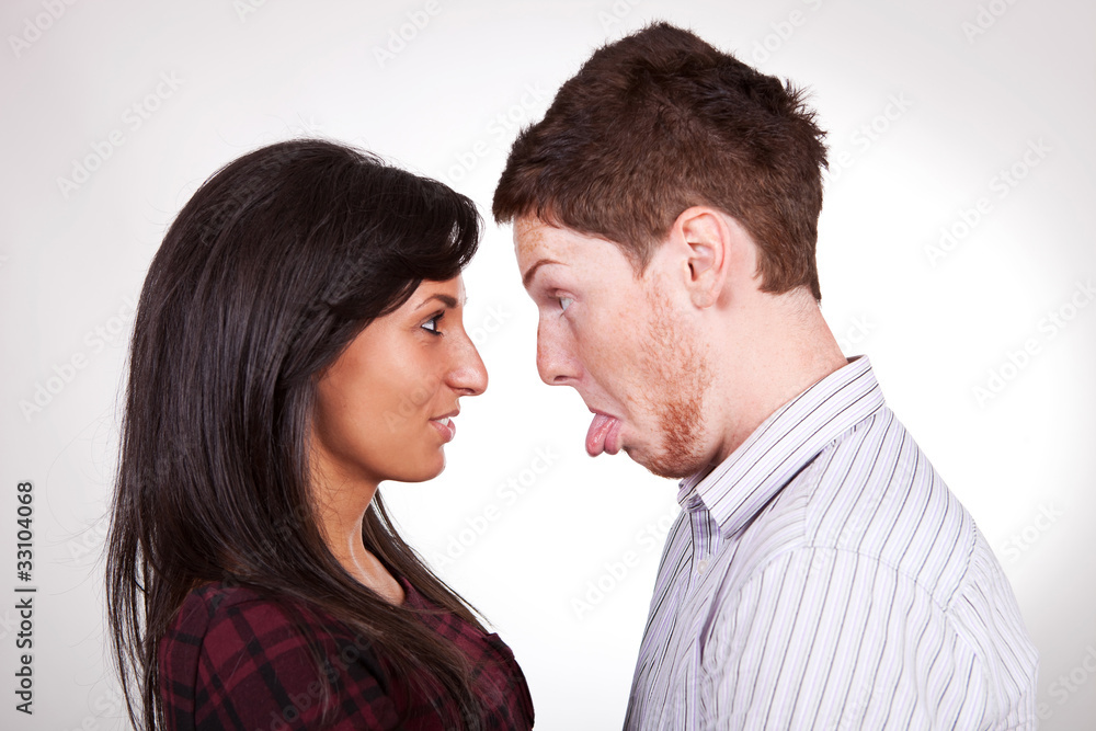 head to head couple making faces head to head couple making faces