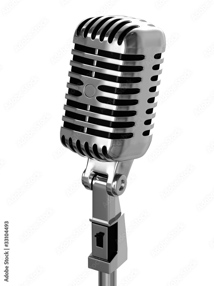 Fototapeta premium Microphone on white background