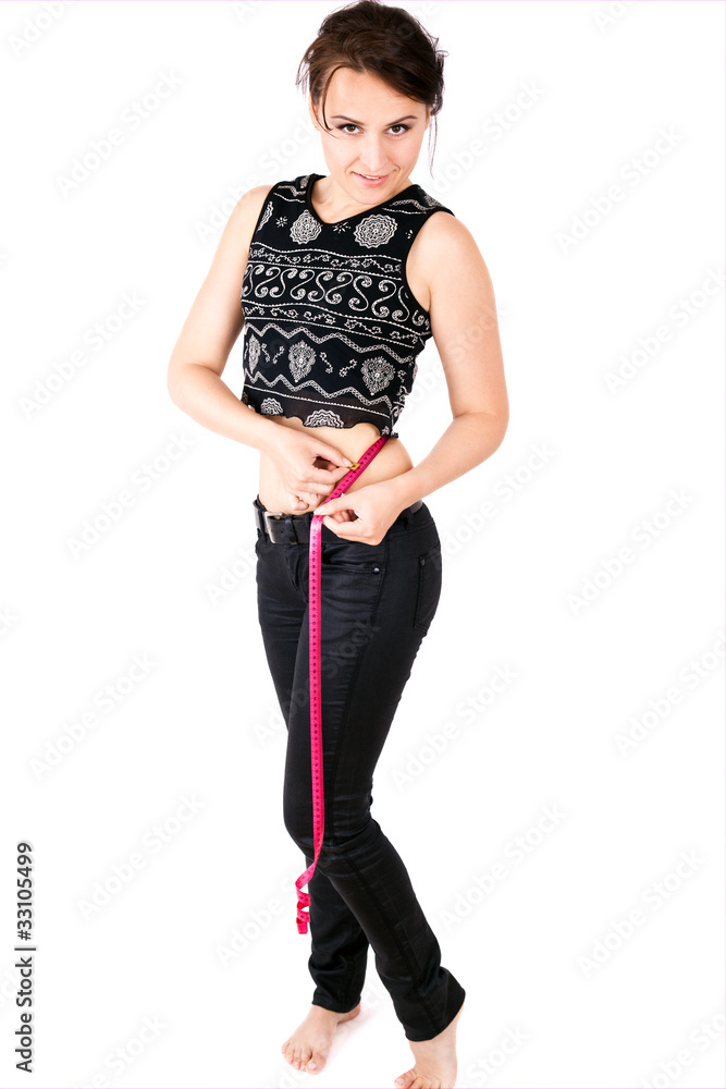 Fototapeta premium woman with tape measure