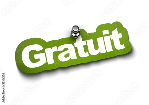 Photos mot gratuit autocollant et une punaise fond blanc