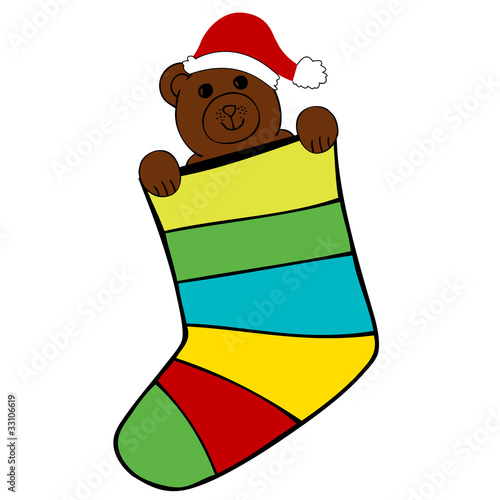 Weihnachtsüberraschung - Socke mit Weihnachtsteddy