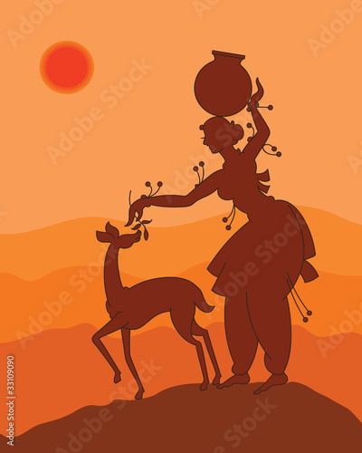 Shadow Art, Women with dear