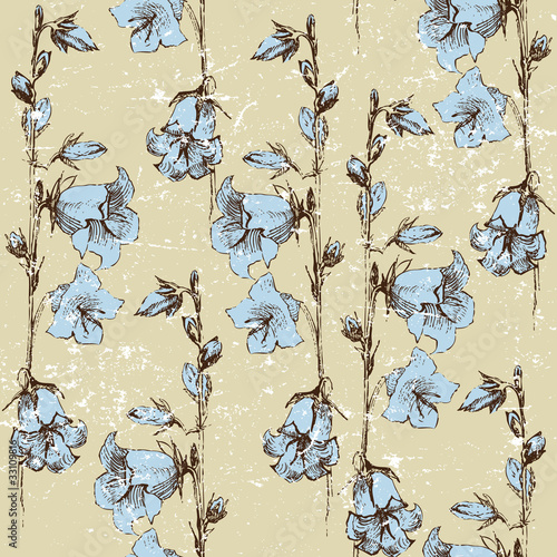seamless background with bluebells