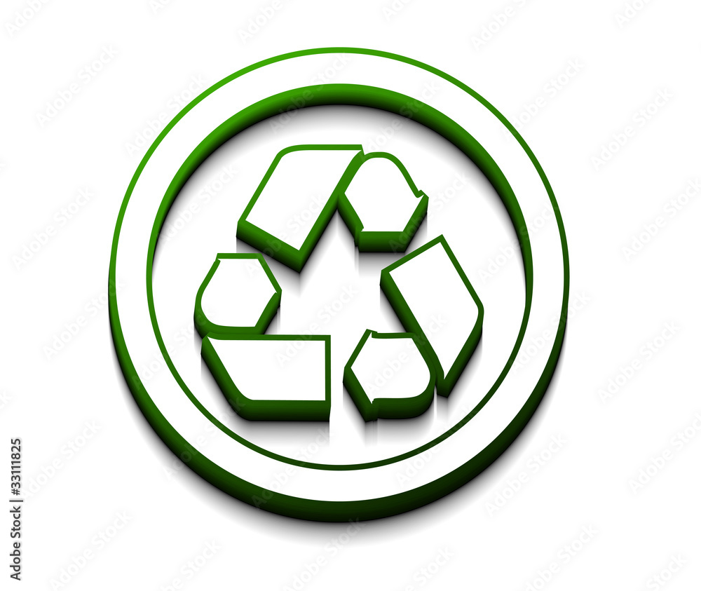 3d recycle symbol on isolated background 3d recycle symbol on isolated background