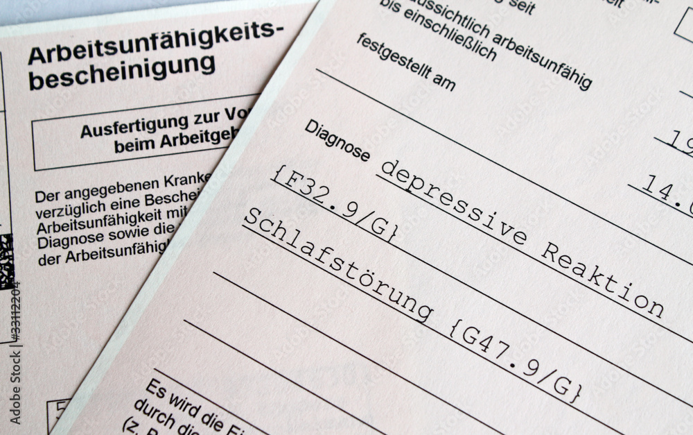 Obraz premium Krankmeldung Depressionen III