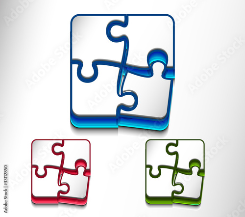 puzzle web icon design set
