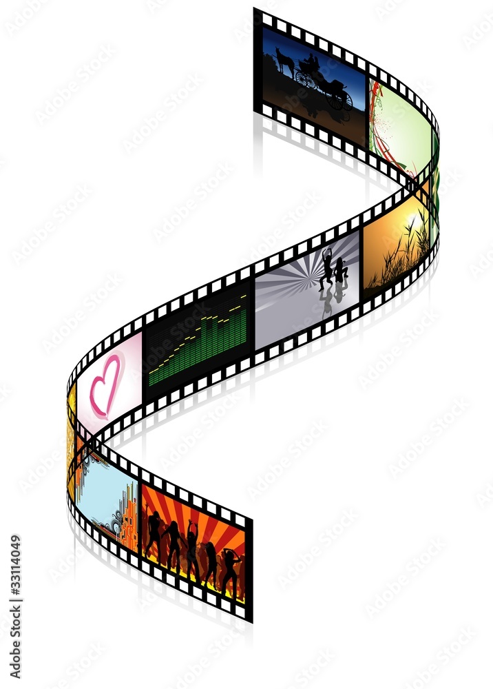 Colored Filmstrip - detailed illustration