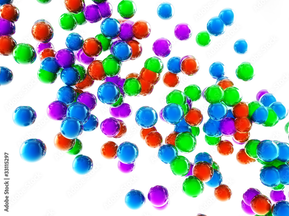 Colorful 3d bright spheres background