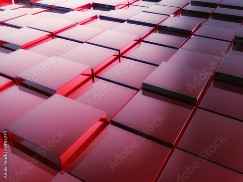 Red 3d cubes background photo
