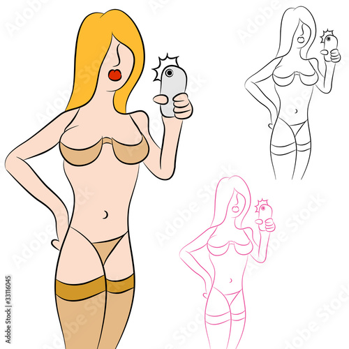 Woman Taking Underwear Photo of Herself