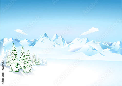Berglandschaft im Schnee
