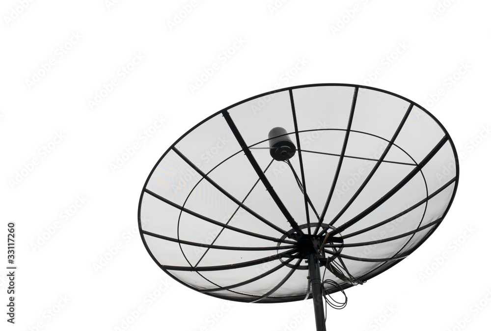 Satellite dish black isolated