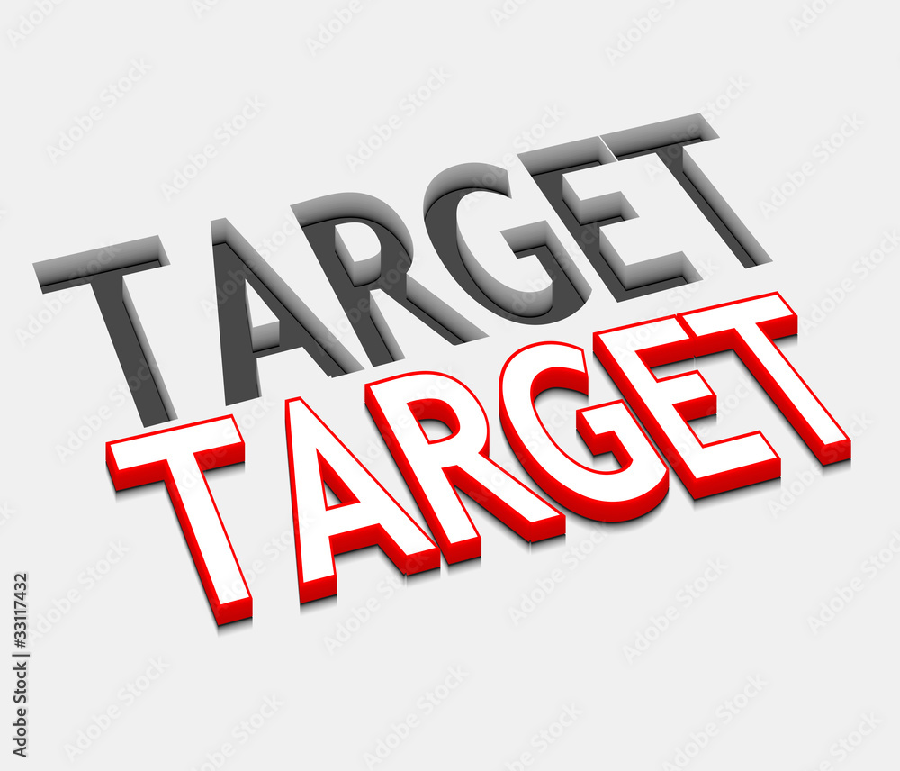 Fototapeta premium 3d vector target text design