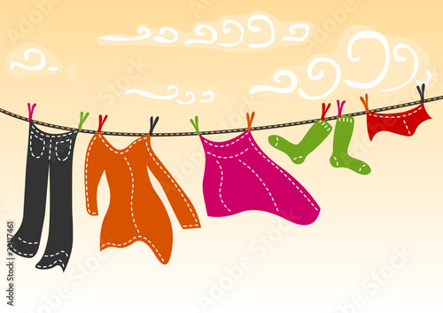colorful clothes drying