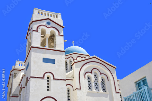 grèce,cyclades,amorgos : village de tholaria, église photo