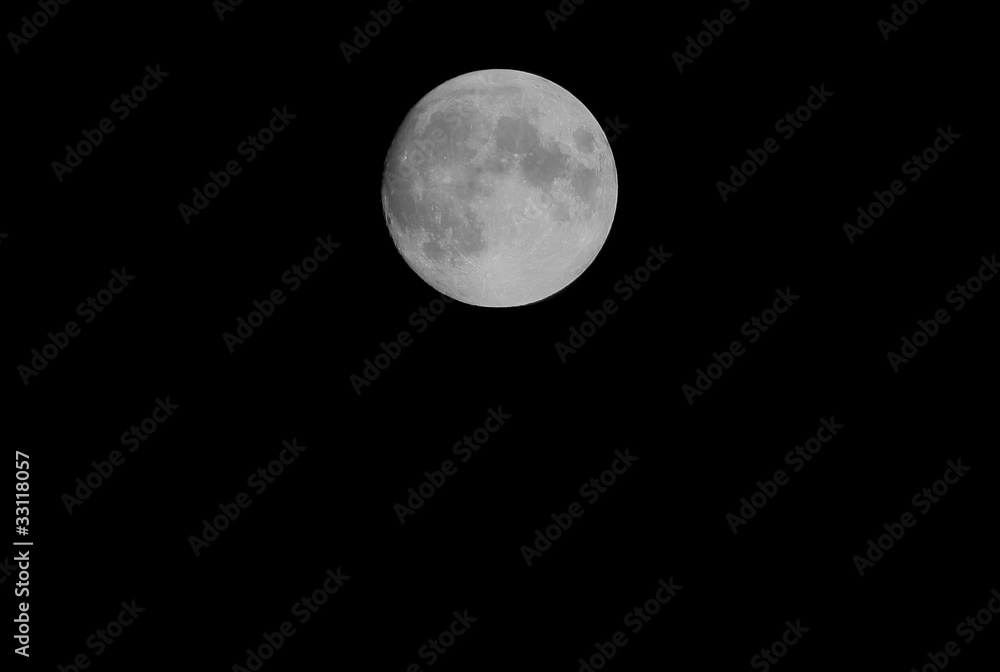 Full moon closeup with details of the lunar surface Full moon closeup with details of the lunar surface